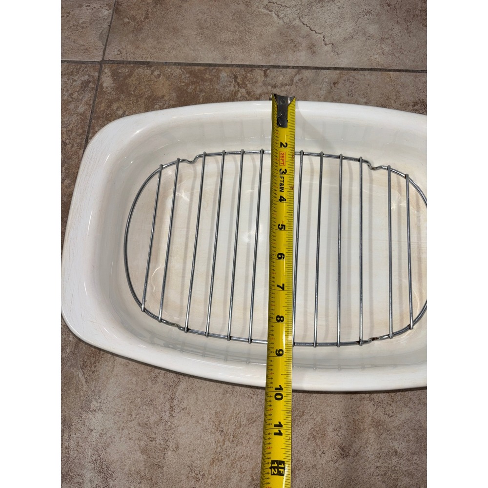 Vintage Corning Ware P-21 Roaster Pan Blue Cornflower with Metal Rack 13 inch